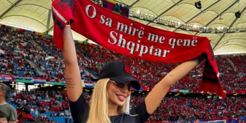 Luana Vjollca lajmërohet nga stadiumi: Nëse sot fiton Shqipëria, unë jam fati i mirë
