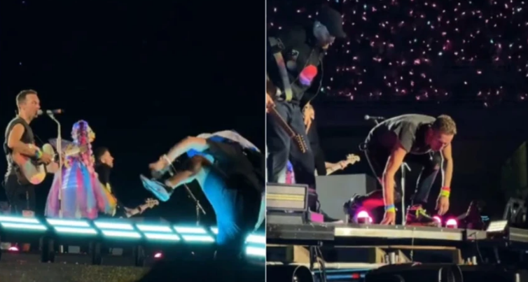 Rrëzohet në koncertin e Coldplay burri që tentoi të hipte në skenë me flamurin izraelit